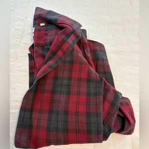 Men's Red and Black Plaid Casual Button Down Shirt